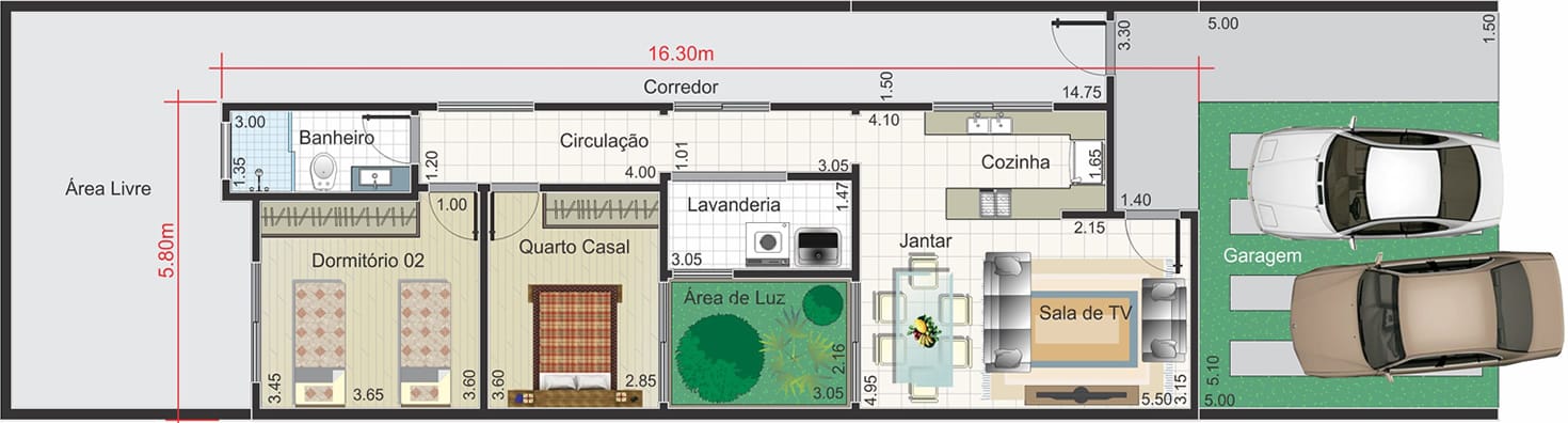Contemporary floor plan7x25