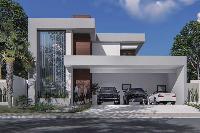 Project with 3 parking spaces in the garage