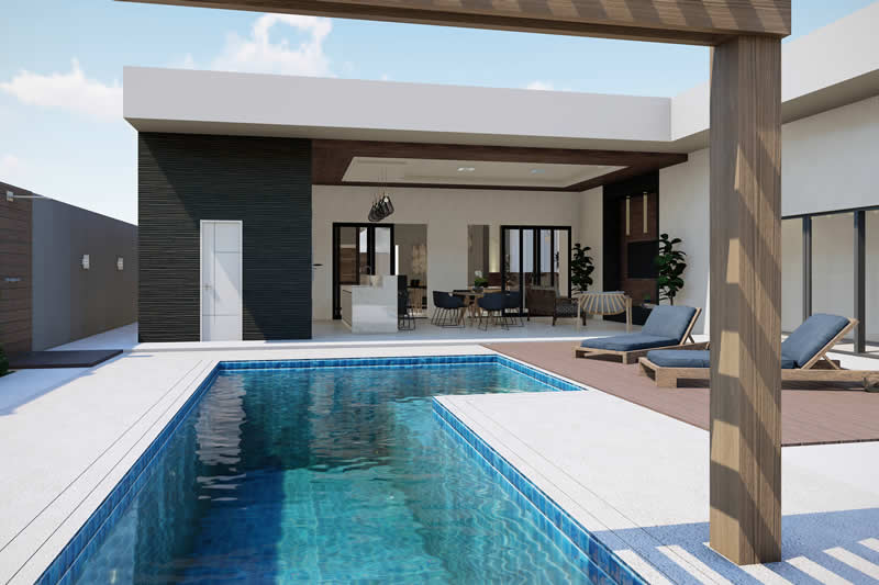 Single storey house for large plot