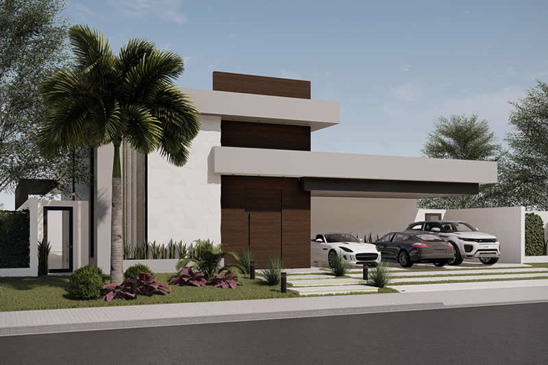 Single storey house plan for large plot