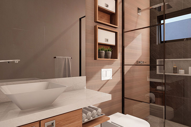 Project of one storey house with 3 suites