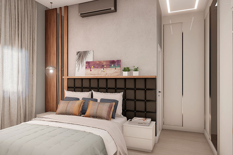 Project of one storey house with 3 suites