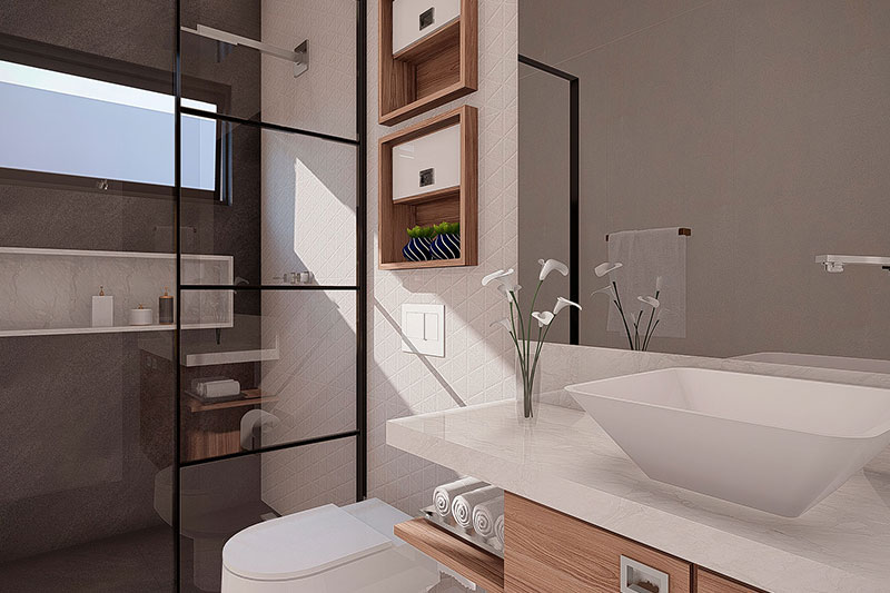 Project of one storey house with 3 suites
