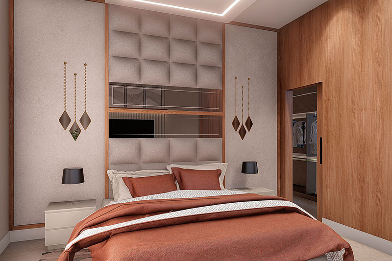 Project of one storey house with 3 suites