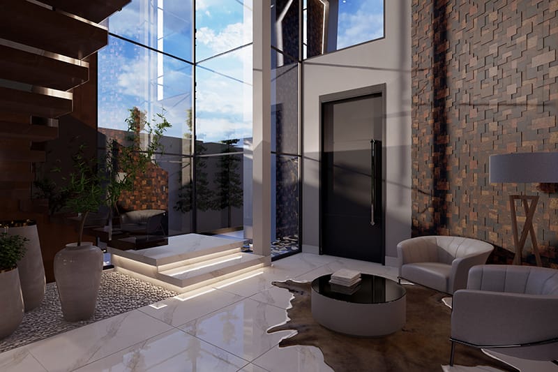 Houseplant with reflecting pool