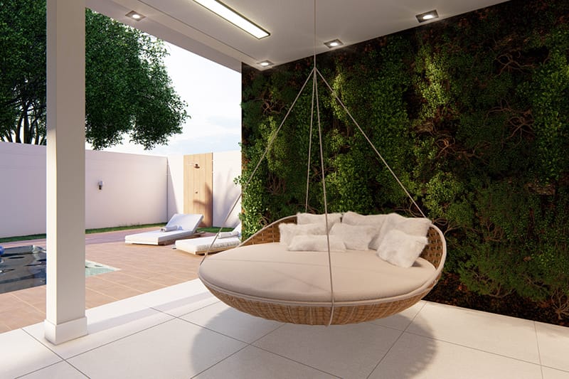 Houseplant with reflecting pool