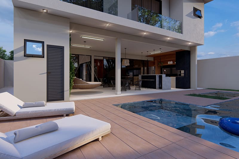 Houseplant with reflecting pool