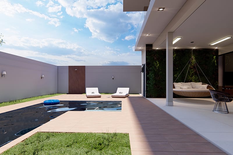 Houseplant with reflecting pool