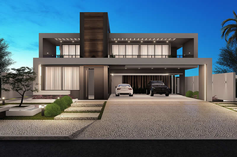 Modern house plan with waterproof slab