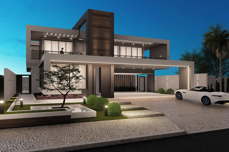 Modern house plan with waterproof slab