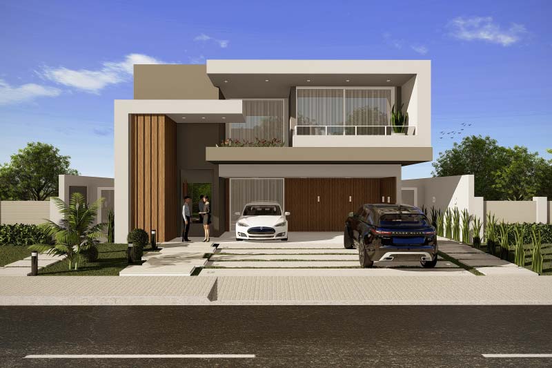 House design with modern facade
