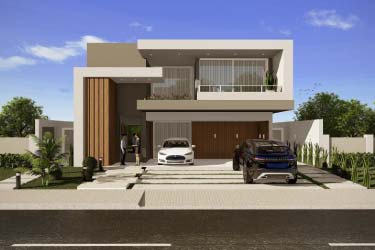 House design with modern facade