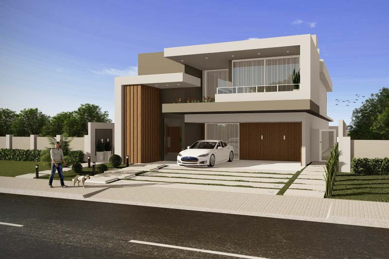 House design with modern facade