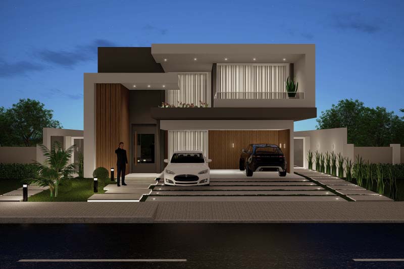 House design with modern facade