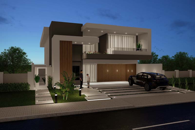 House design with modern facade