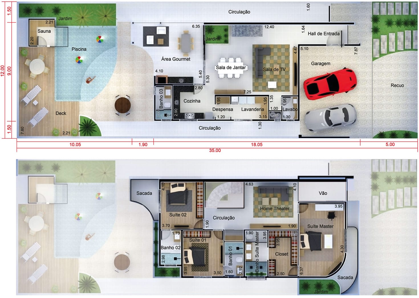 Beach house design12x35