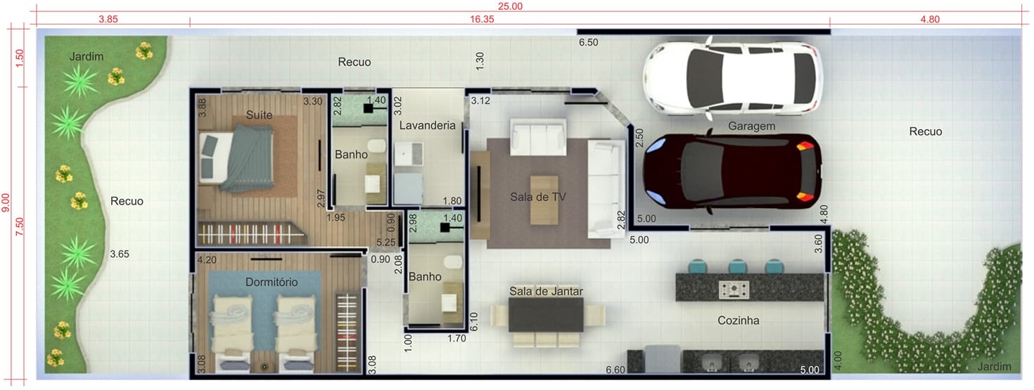 Contemporary floor plan9x25