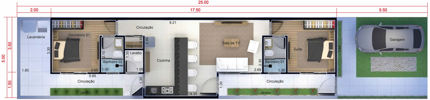 Plant my house my life with 2 rooms5x25
