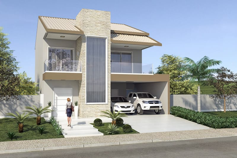 House plan with two waters roof