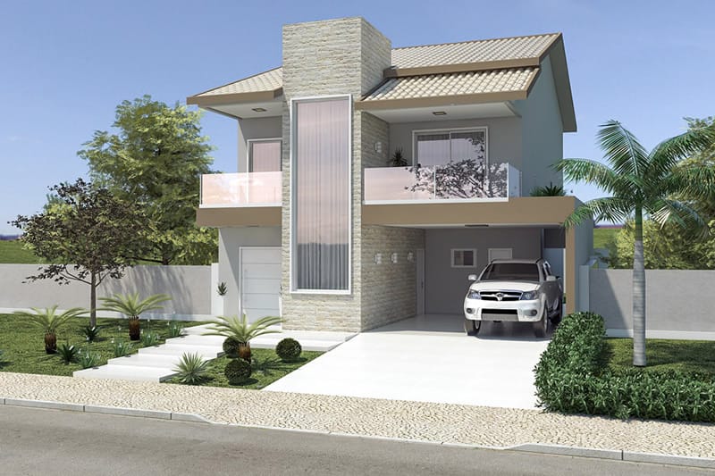 House plan with two waters roof