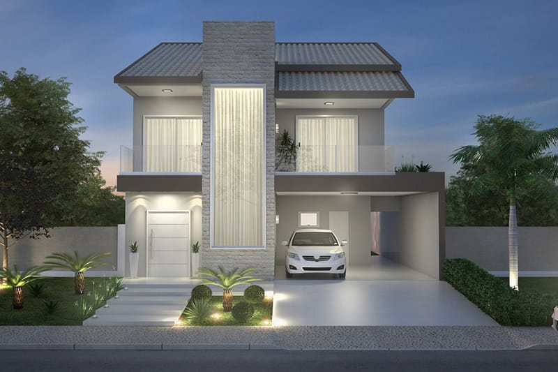 House plan with two waters roof