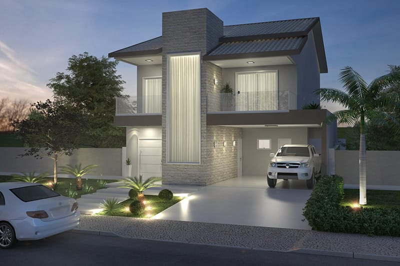 House plan with two waters roof