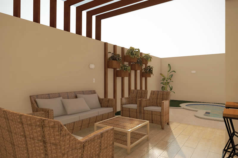 House plan with two waters roof