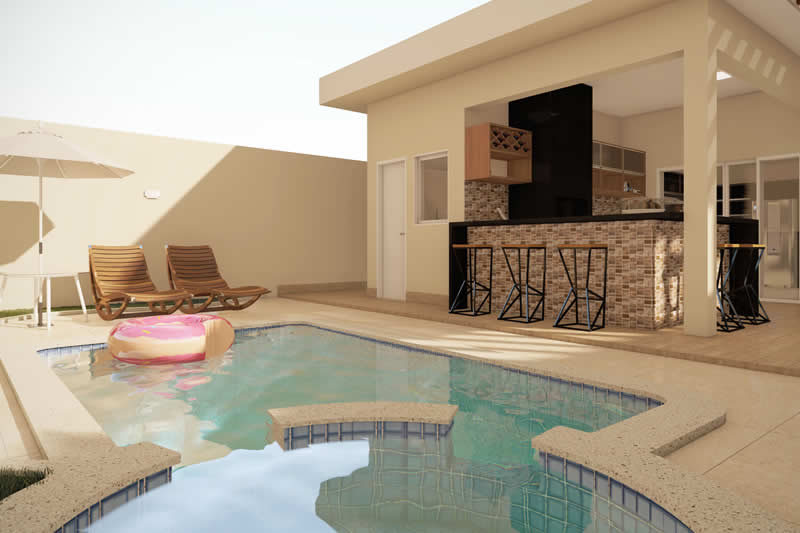 House plan with two waters roof