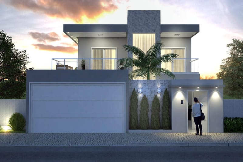 Modern 3 bedroom townhouse plan