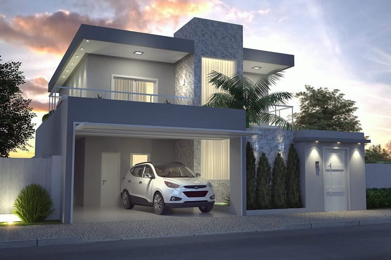 Modern 3 bedroom townhouse plan