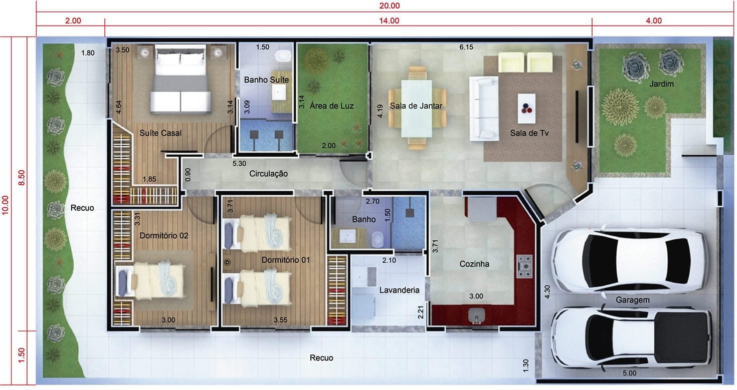 Modern ground floor house plan10x20