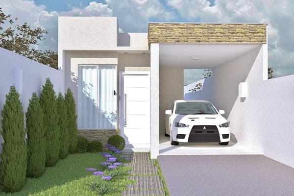 Floor plan with built-in roof