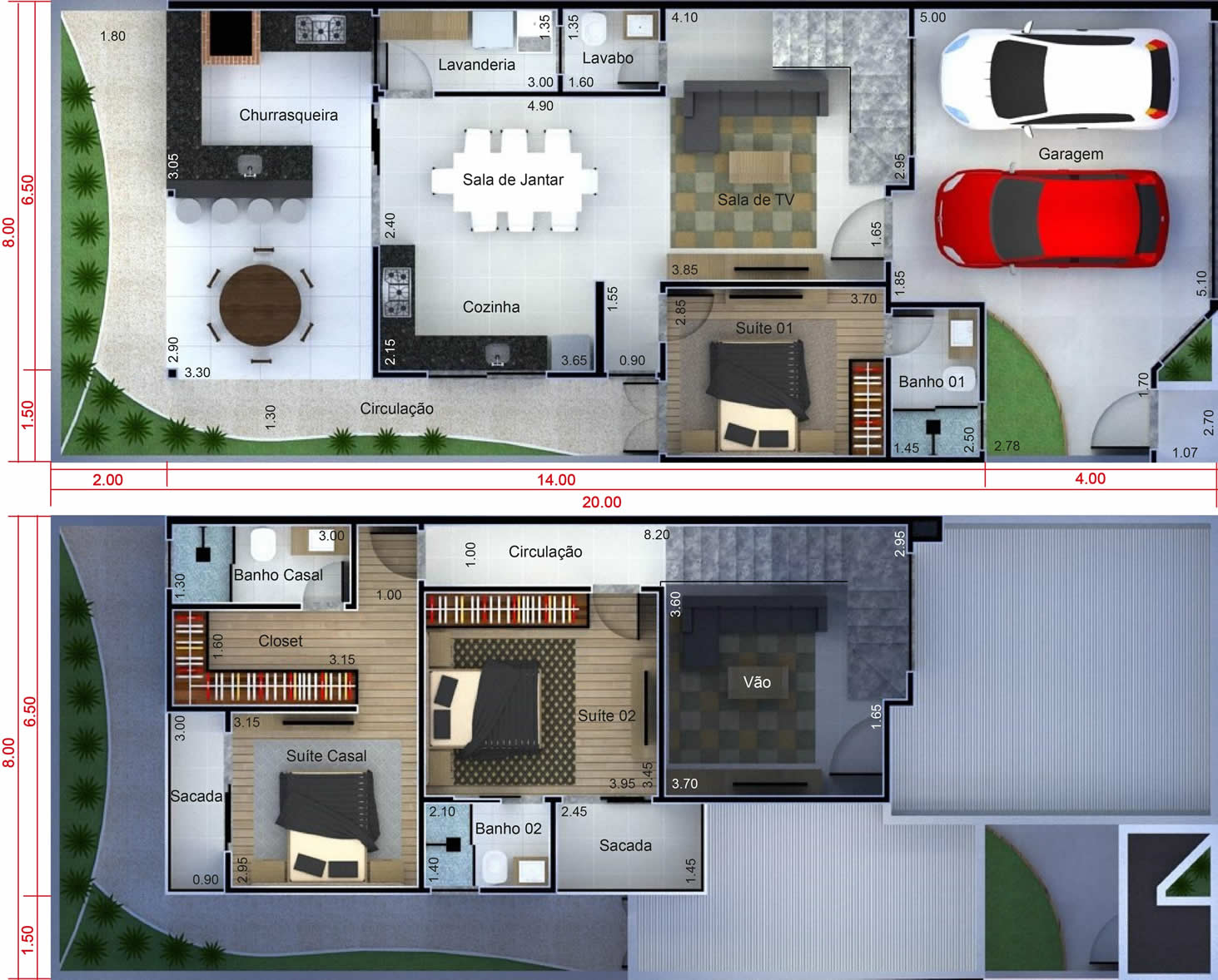 Floor plan with gourmet balcony8x20