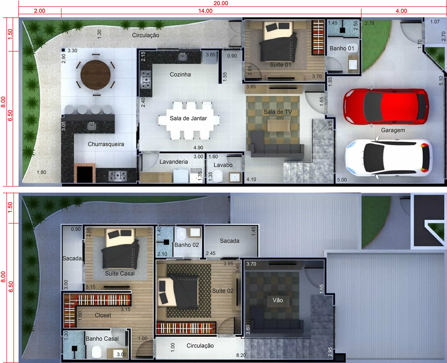Floor plan with gourmet balcony8x20