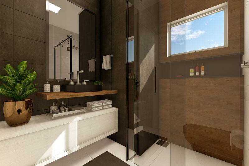 Floor plan with bedroom on the ground floor