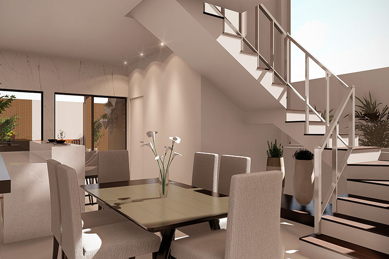 Floor plan with 2 bedrooms and 1 suite