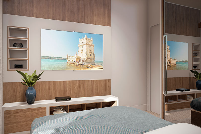 Floor plan with 2 bedrooms and 1 suite