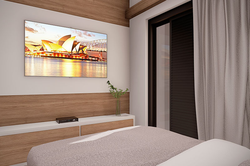 Floor plan with 2 bedrooms and 1 suite