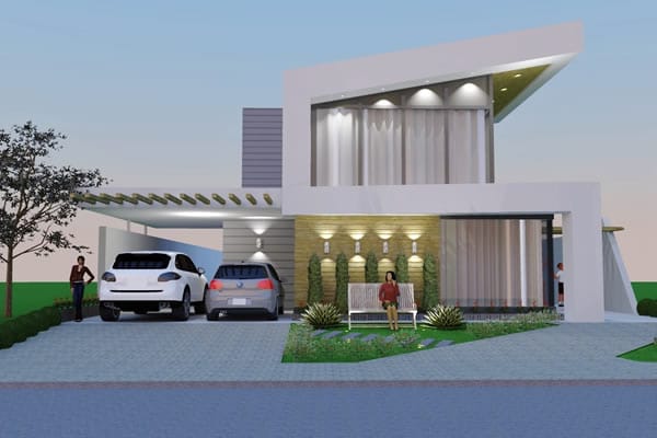 House plan with modern design
