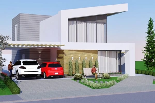 House plan with modern design