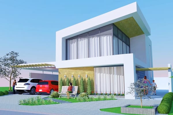 House plan with modern design