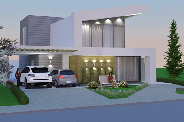 House plan with modern design