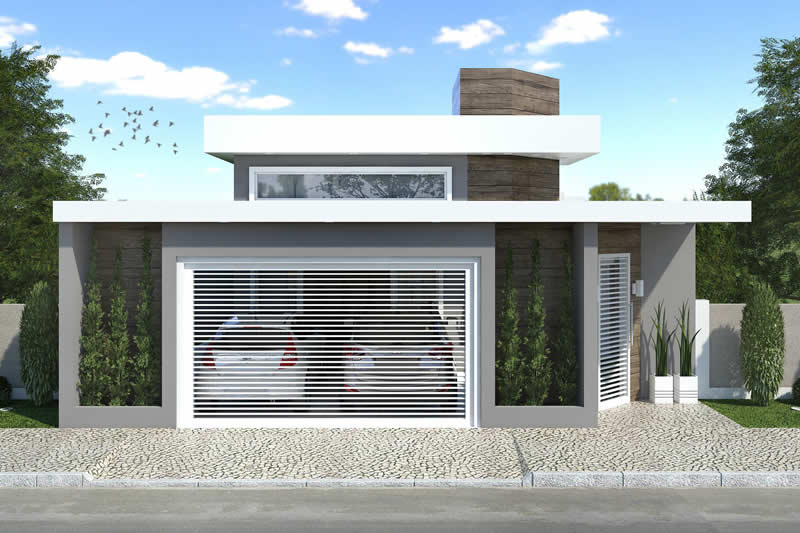 Single storey house plan with building plot