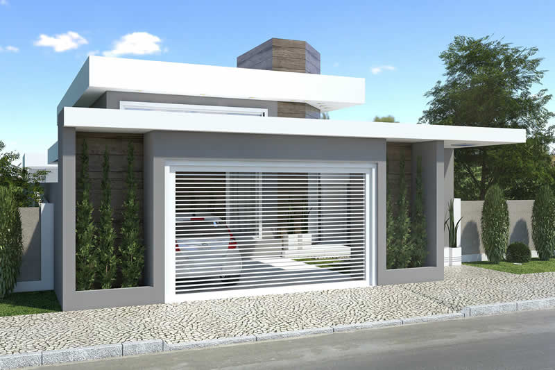Single storey house plan with building plot