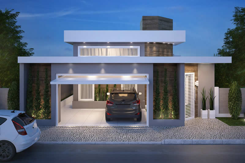 Single storey house plan with building plot
