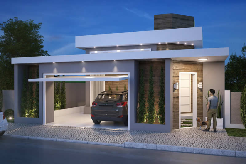 Single storey house plan with building plot