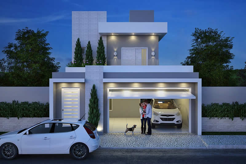 House plan with 3 bedrooms with balcony