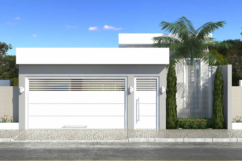 House plan with barbecue in front