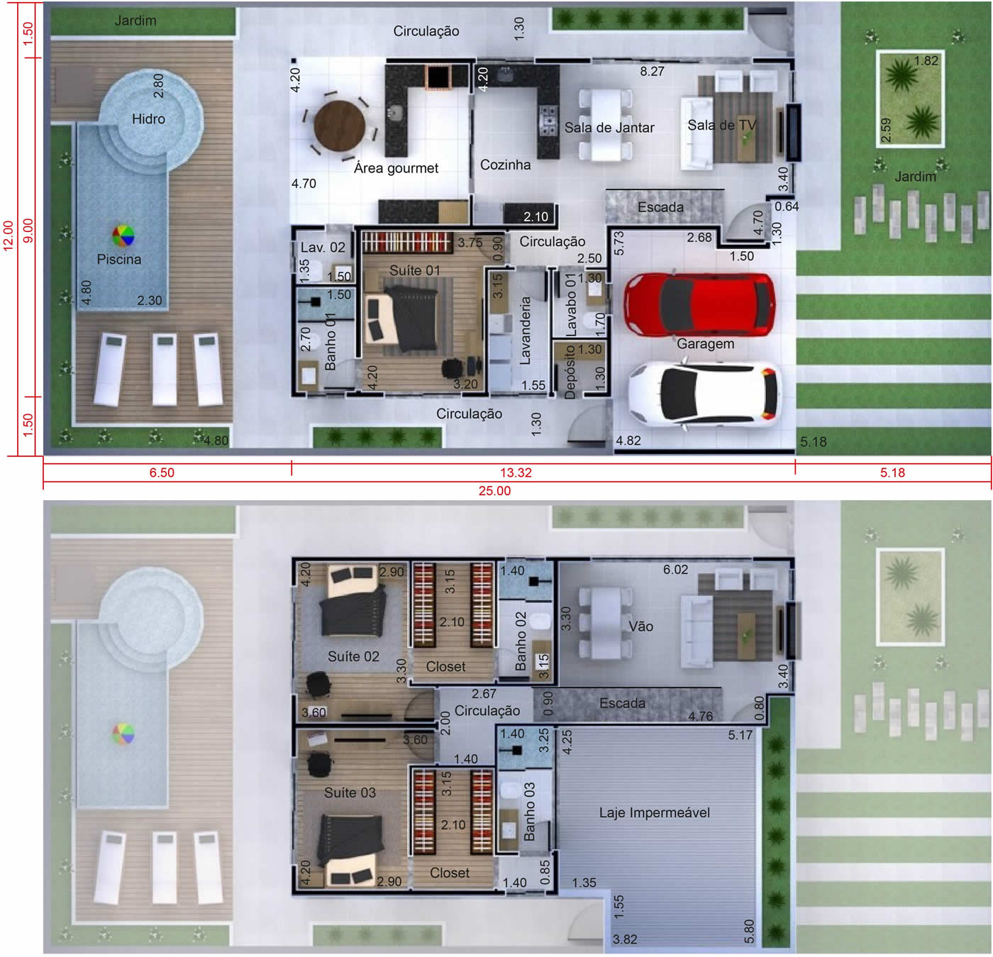 Floor plan with gourmet kitchen12x25