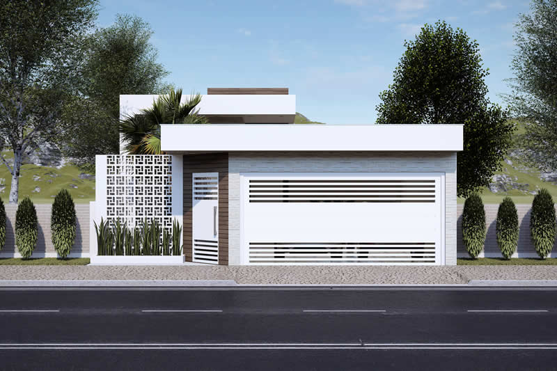 Modern house plan with 2 bedrooms